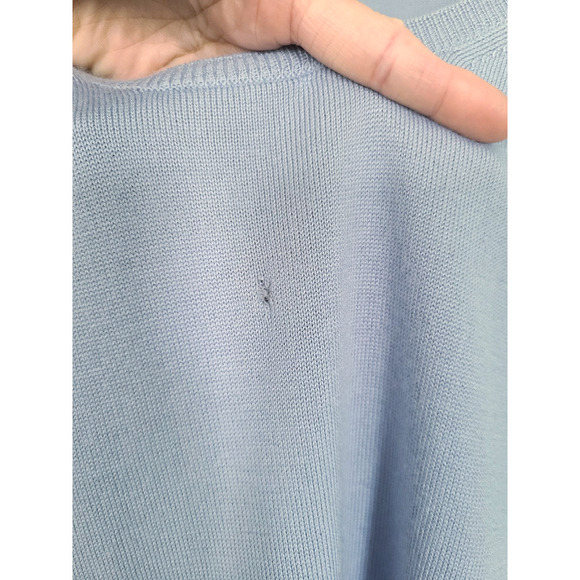 Burberry London 100% Cashmere Lightweight Short Sleeve Top Size Large FLAWED - Picture 3 of 8